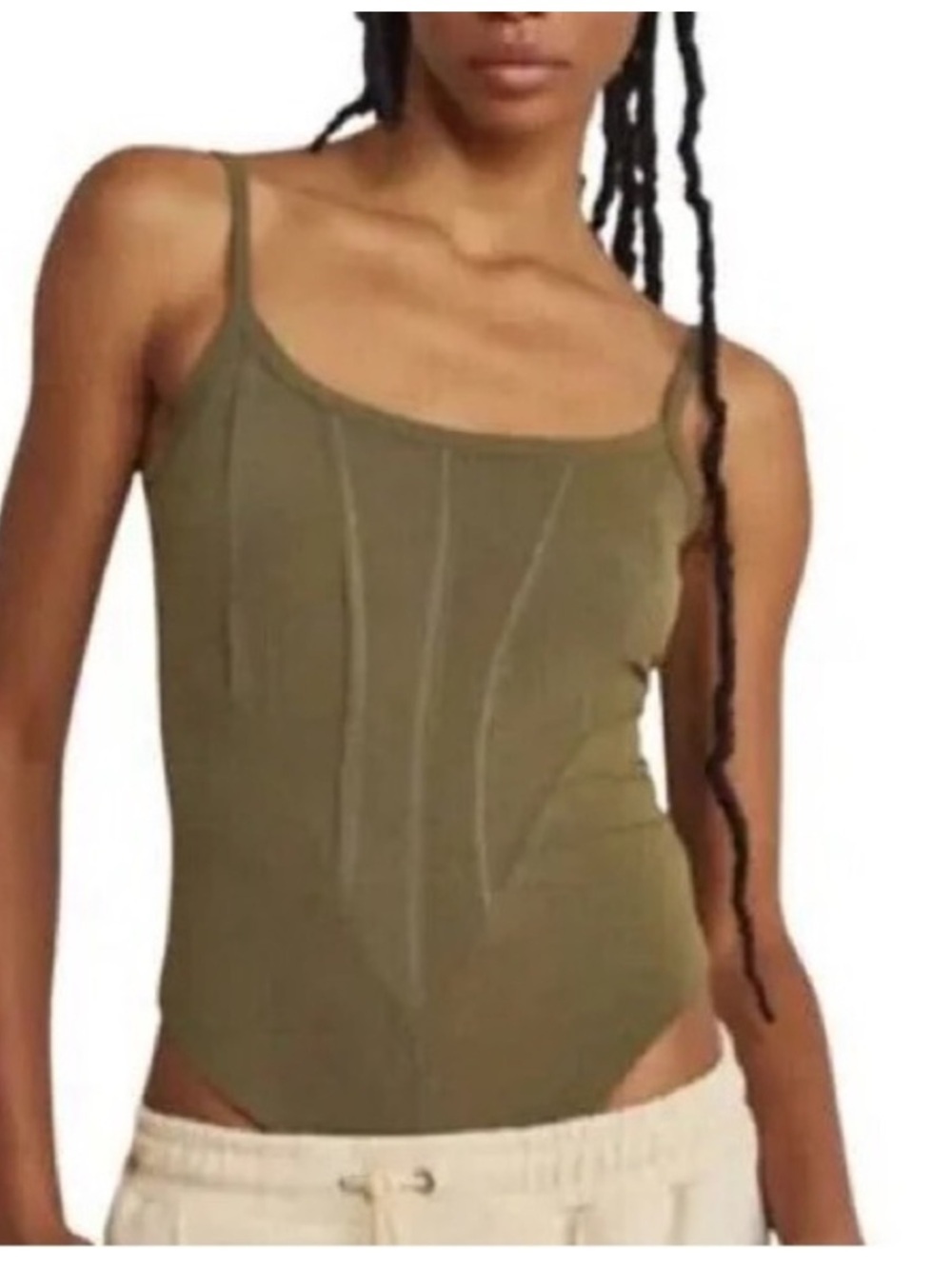 Free People Intimately Woman's Festival Green That Girl Corset Bodysuit Sz sm